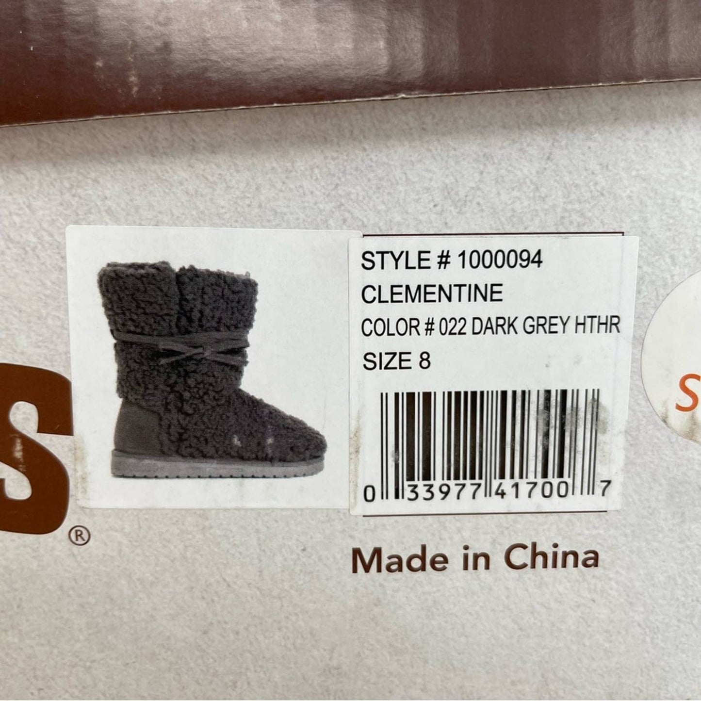 NWT Lukees by Muk Luks Clementine Fuzzy Cozy Slipper Booties Dark Gray Grey Size 8