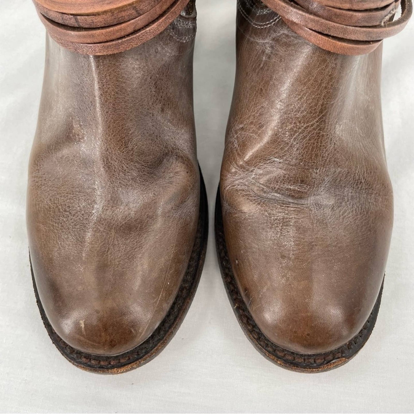 Freebird by Steven Coal Grey Gray Brown Lace Up Tall Distressed Leather Boots Size 7