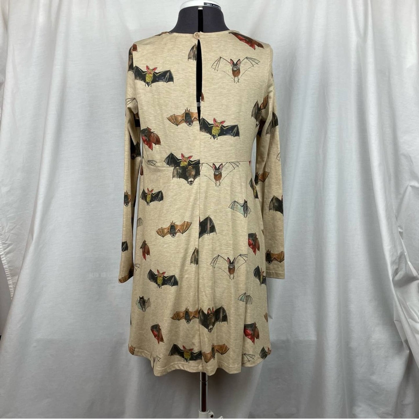 ModCloth Pepaloves Bat’ll Do Mini Bat Print Dress Long Sleeve Halloween Witch Size XS