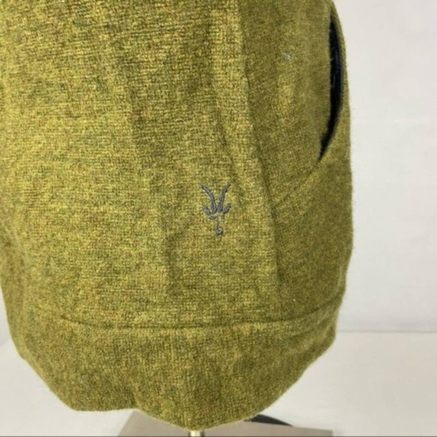 Ibex Alana Olive Khaki Green Merino Wool Full Zip High Collar Jacket Gorpcore Size S