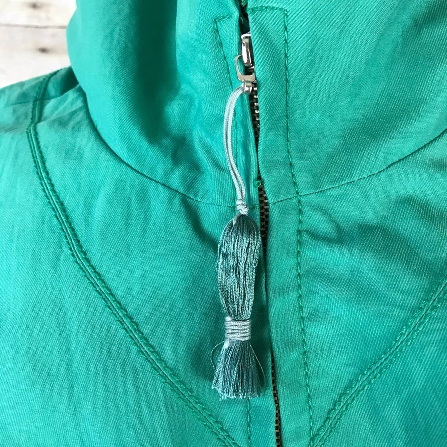 Sysmax Korean Moto Style Jacket Bright Spring Green Lightweight Zip Front 시스막스 Size XS