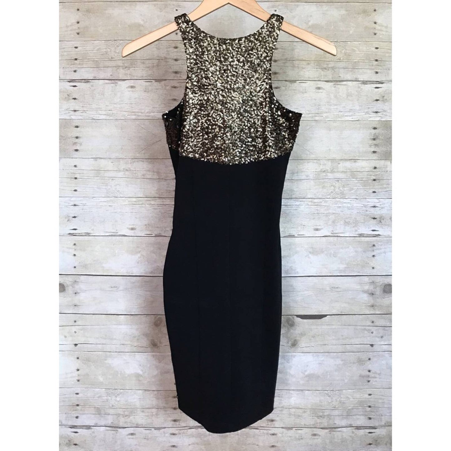NWT OneTeaspoon Stoned Black Gold Sequin Bodycon Party NYE Holiday Dress Size XXS