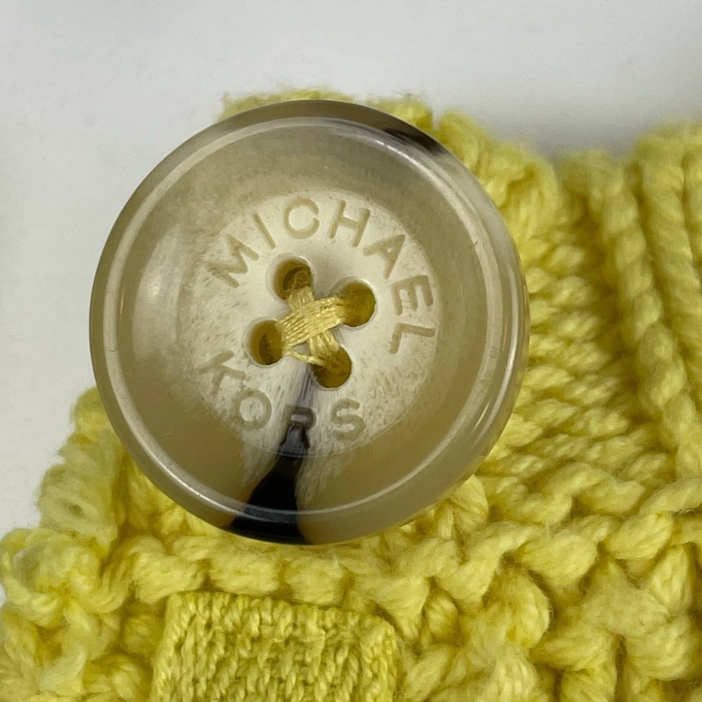 MICHAEL Michael Kors Yellow Short Sleeve Button Front Spring Cardigan Sweater Size S