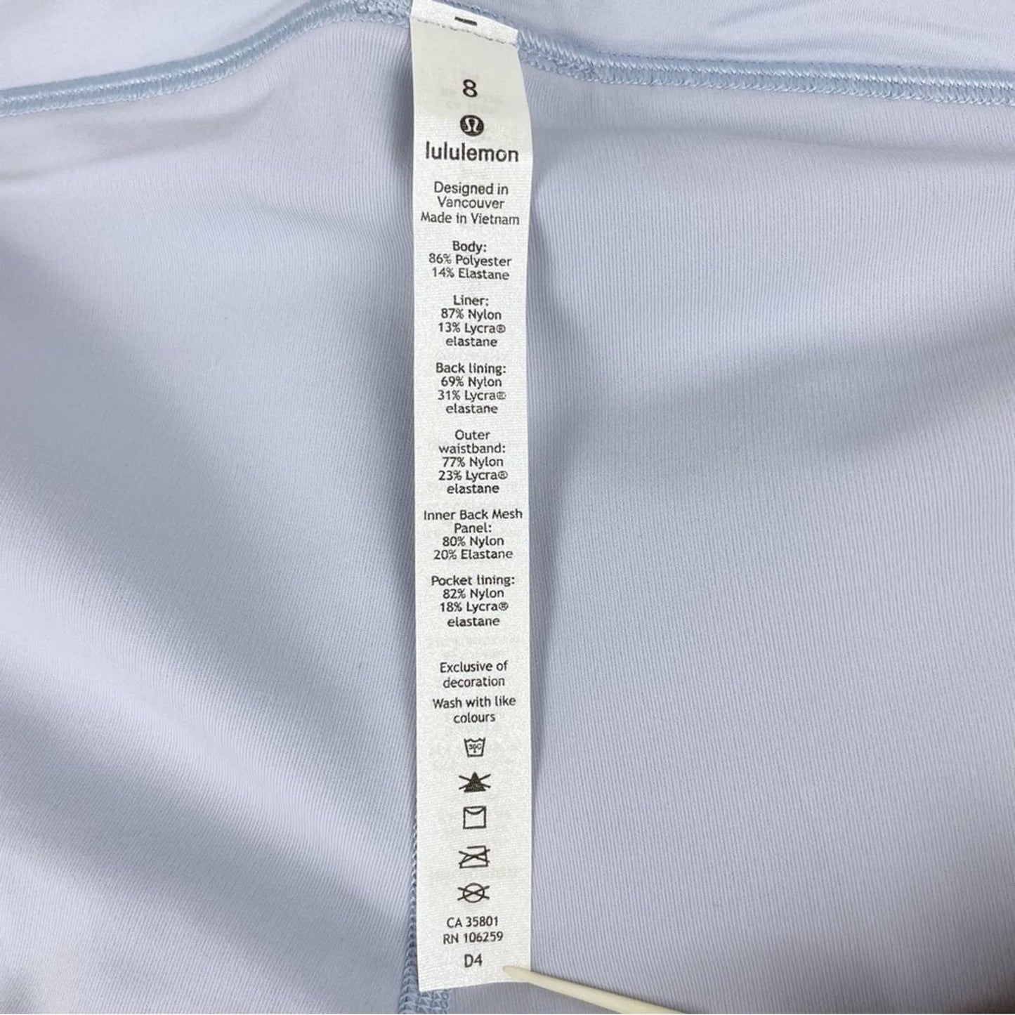 NWT Lululemon Play Off The Pleats Daydream Light Lilac Blue Skirt Skort Pleats Size 8