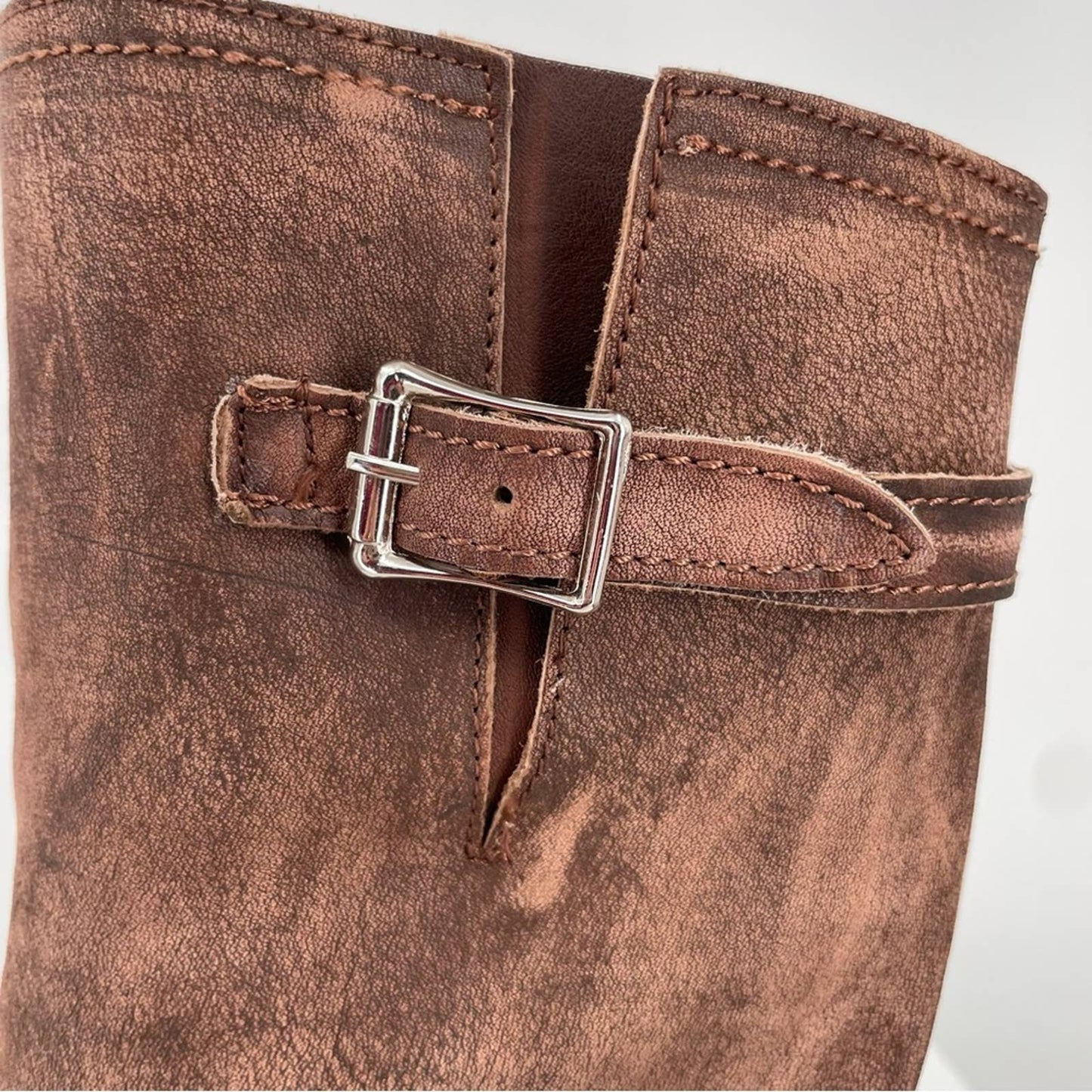 Freebird by Steven Cody Brown Distressed Leather Slouchy Engineer Pirate Boot Size 7