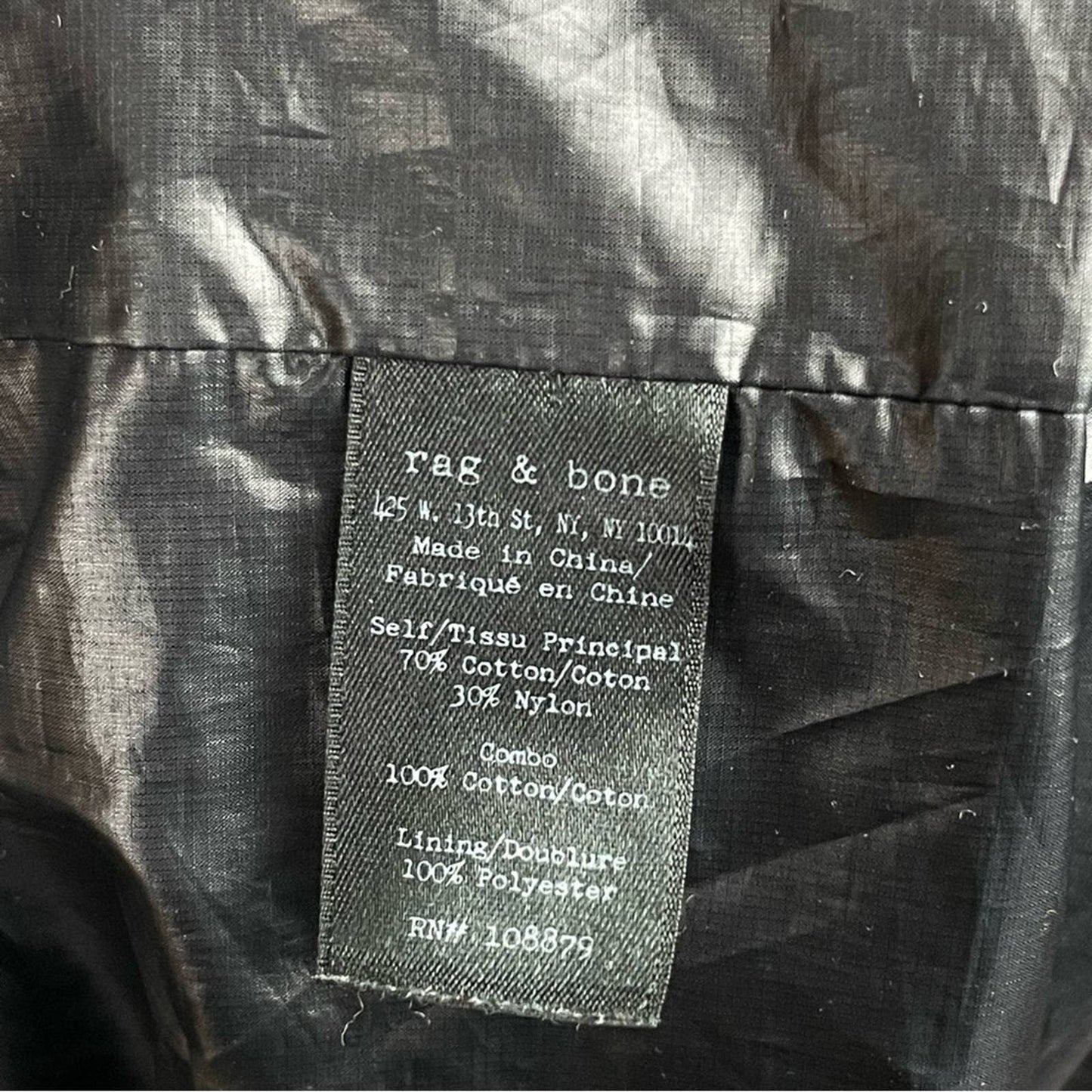 rag & bone Black Military Style Utility Jacket Coat Hood !! Shell Only - as-is!! Size 4