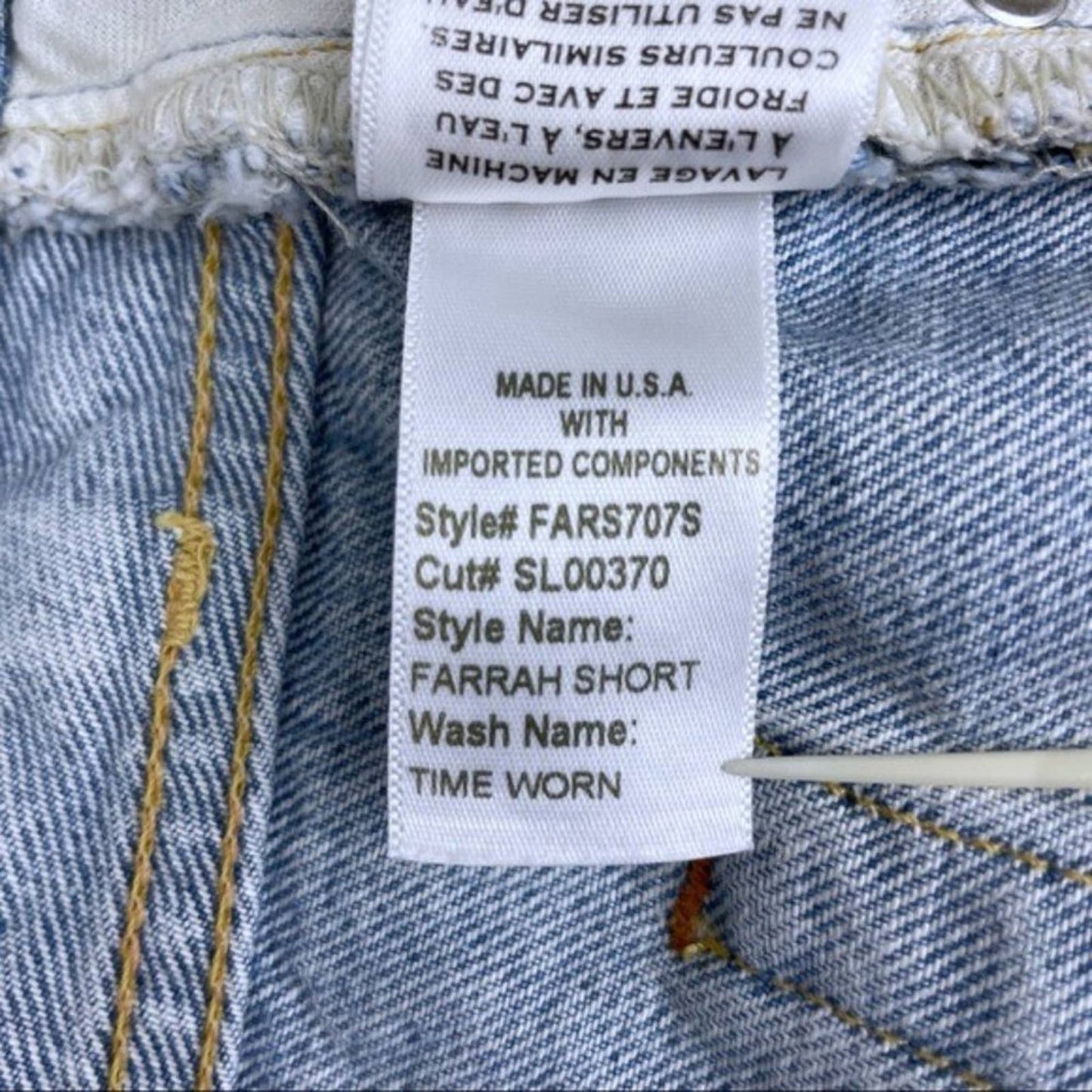 SLVRLAKE Farrah Short Time Worn Wash Light Blue Cutoff High Rise Jean Shorts Size 30