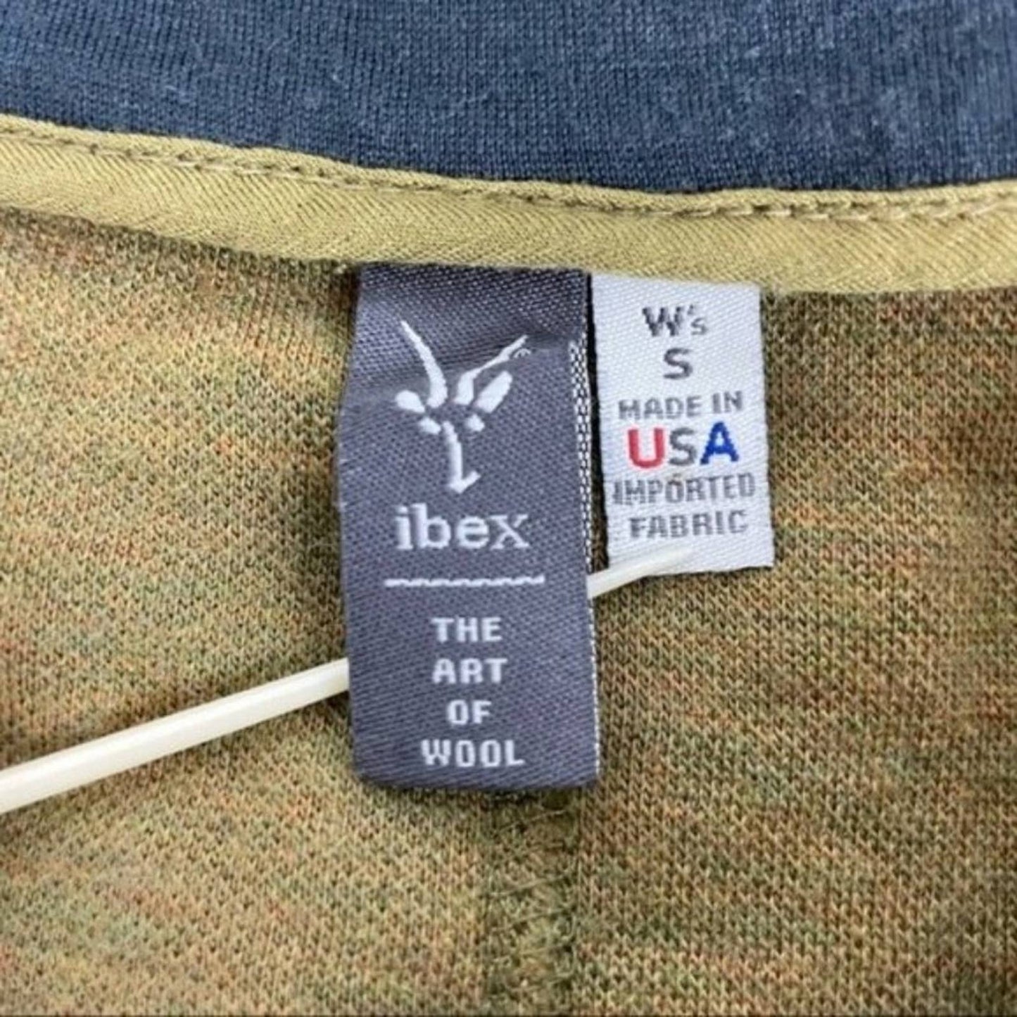 Ibex Alana Olive Khaki Green Merino Wool Full Zip High Collar Jacket Gorpcore Size S