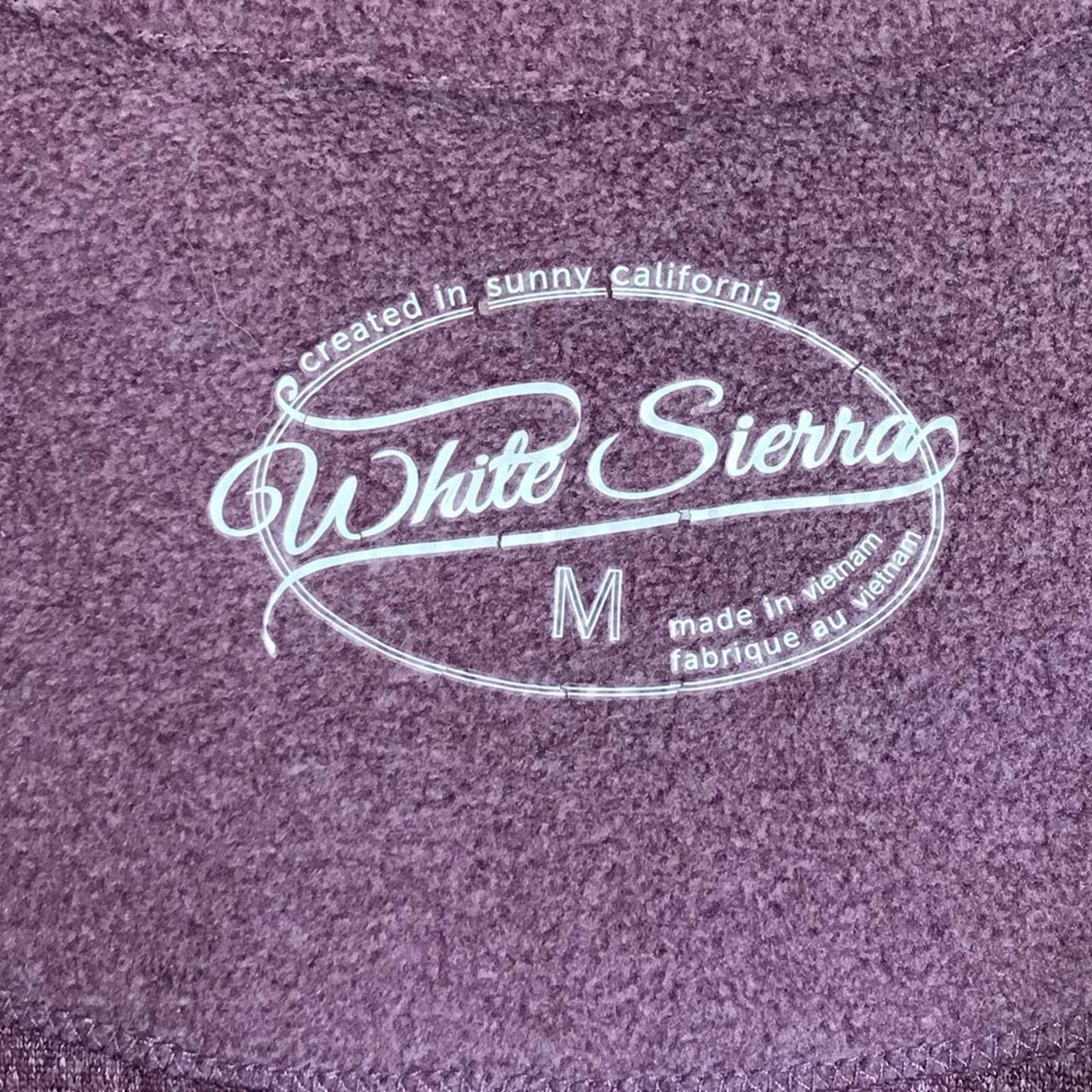 White Sierra Fleece Pullover 1/2 Zip Cozy Purple Soft Jacket Outdoor Layer Size M