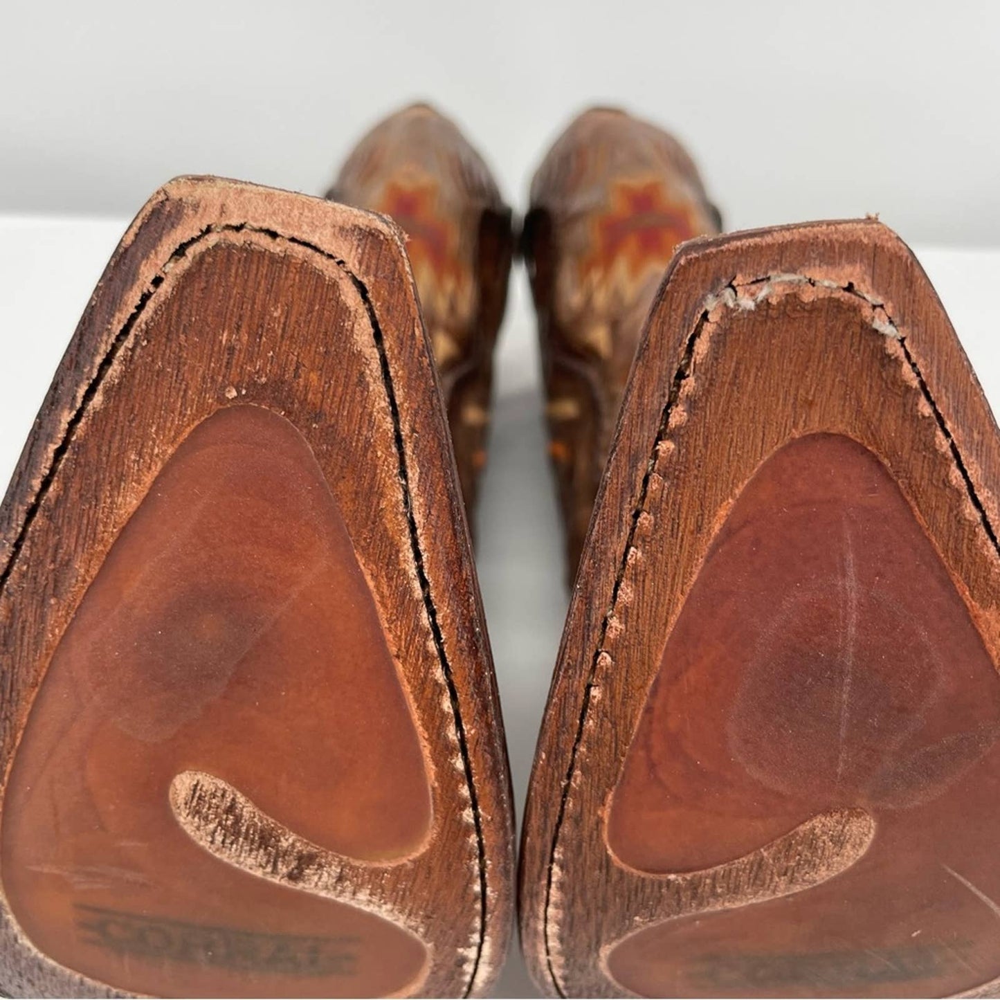 Corral Cowboy Boots Cowgirl Western Southwest Style Embroidered Leather C2872 Size 8