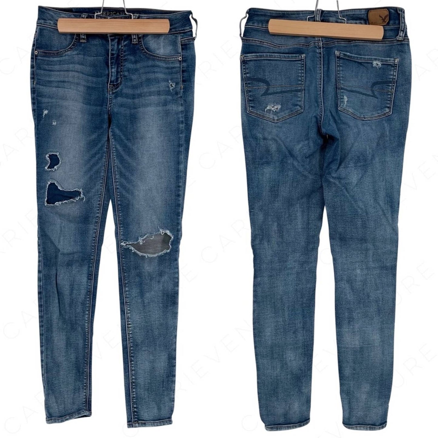 AEO American Eagle Outfitters Hi-Rise Jegging Super Stretch Ripped Jeans Size 4