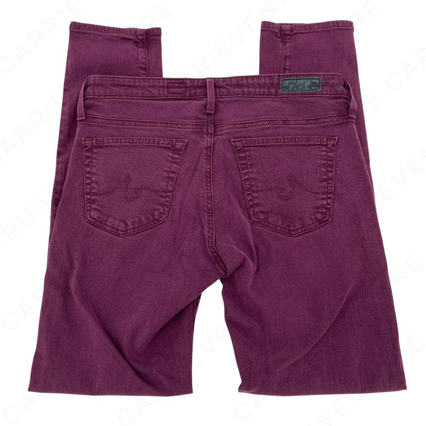 AG Adriano Goldschmied The Stevie Ankle Slim Straight Leg Purple Plum Jeans Size 27