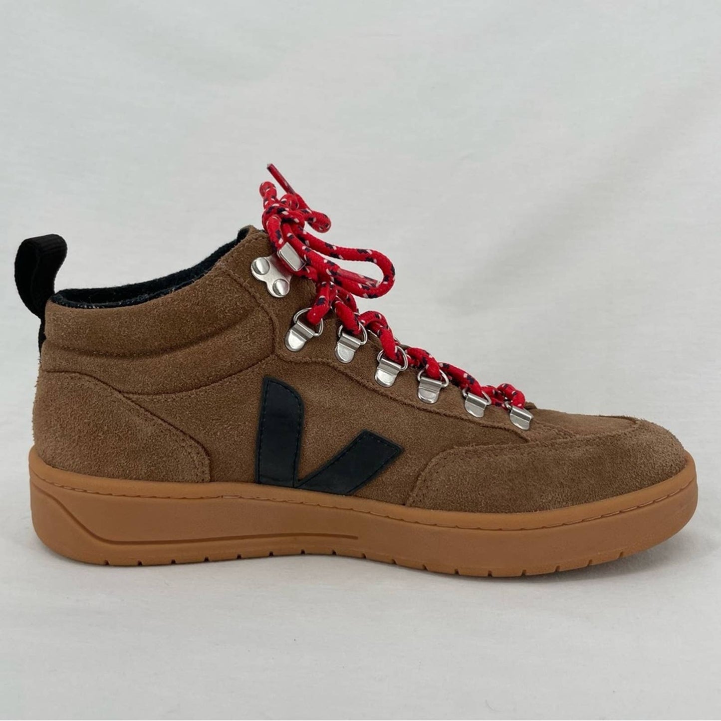 Veja Roraima Brown Black Gum Suede Leather Flannel Lined Lace Up Boot Sneakers Size 9