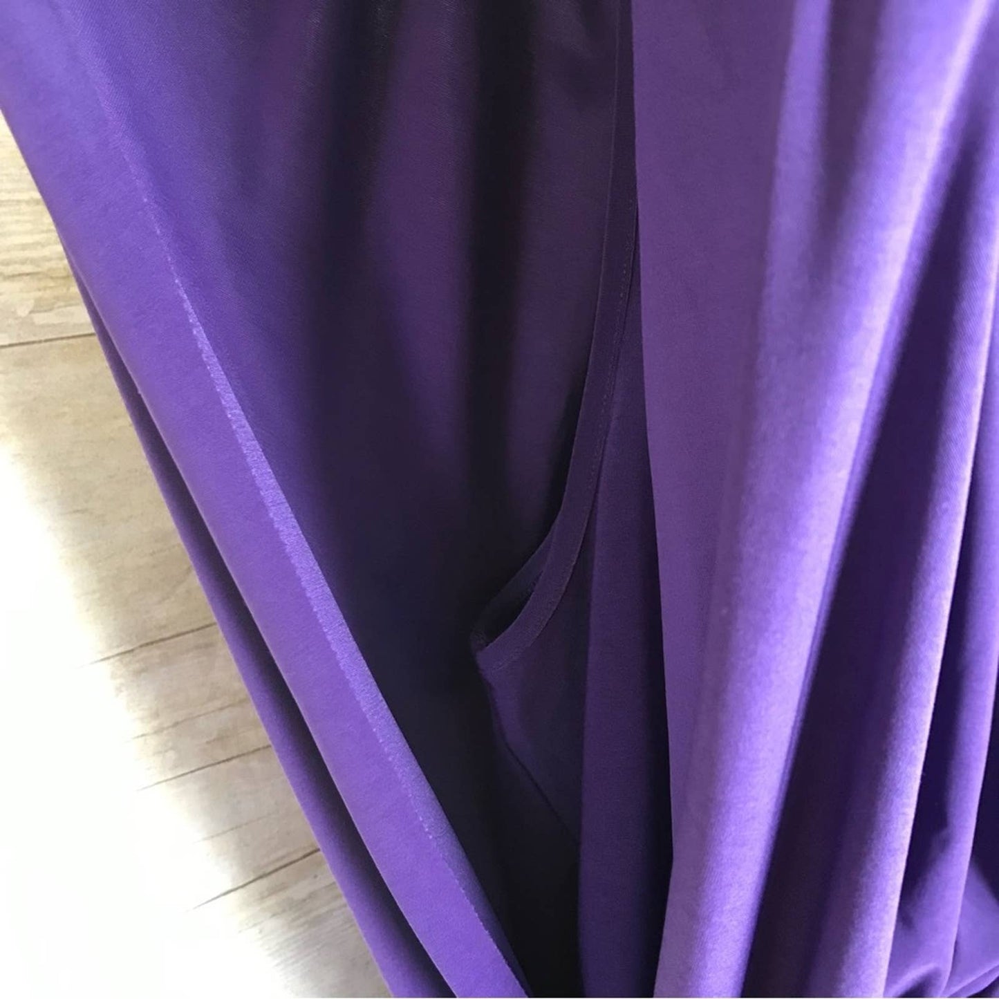 NWT Alex & Ava by Komarov Cocktail Party Dress Purple Draped Style Tie Waist Size S