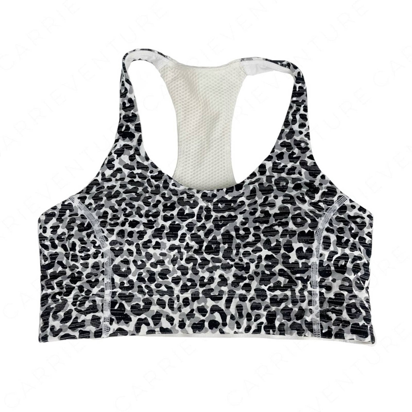 Outdoor Voices Doing Things Sports Bra Snow Leopard Animal Print Athletic Top Size S