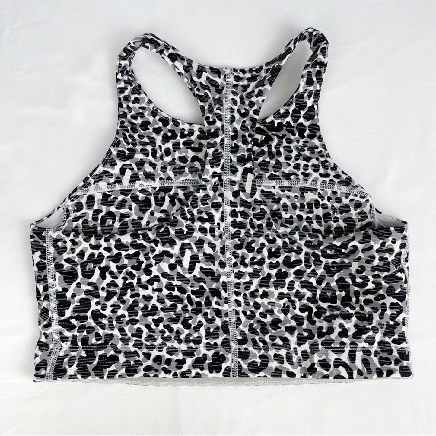 Outdoor Voices Move Free Crop Top Snow Leopard Animal Print Sports Bra Tank Top Size M