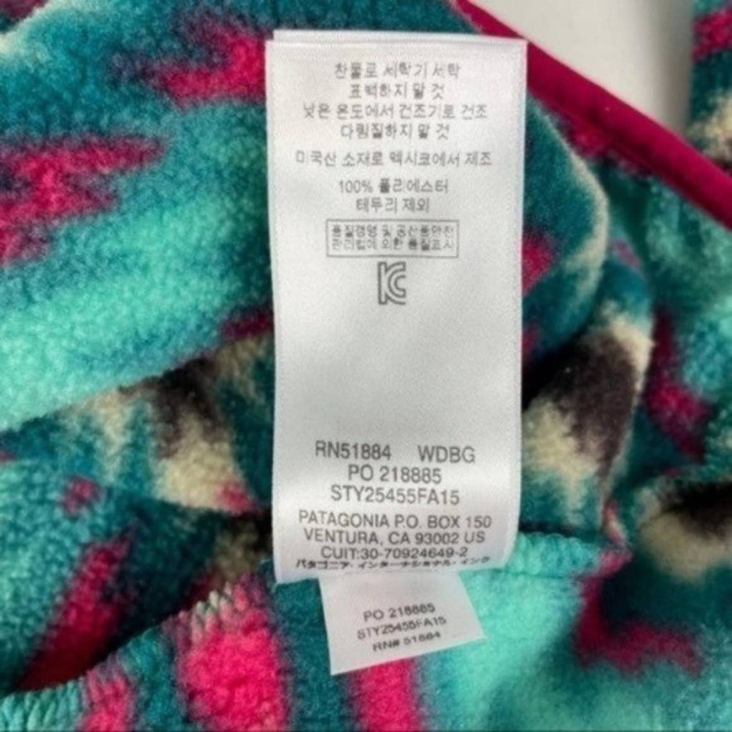 Patagonia Synchilla Wild Desert Beryl Green Fleece Geometric Southwestern Jacket Size XS