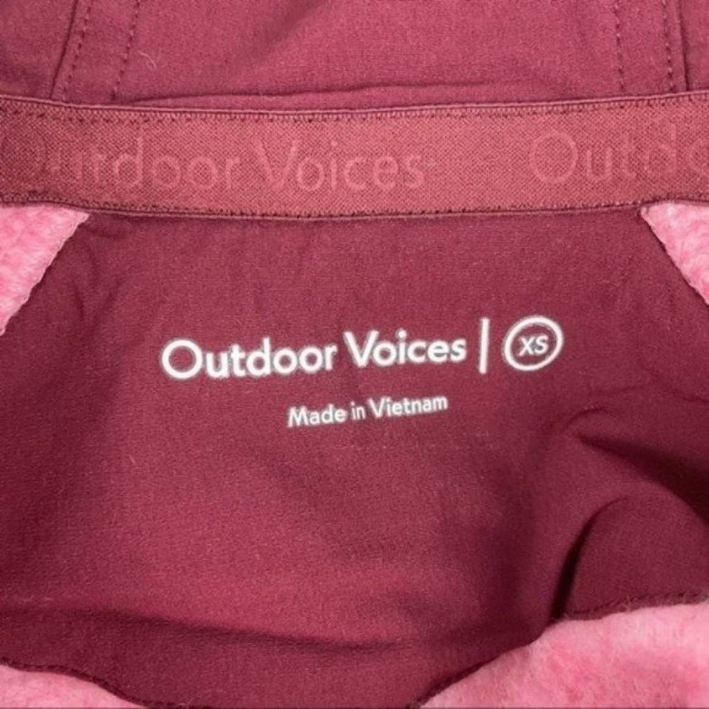 Outdoor Voices Megafleece Himalayan Seasalt Truffle Pink 1/2 Zip Fleece Jacket Size XS