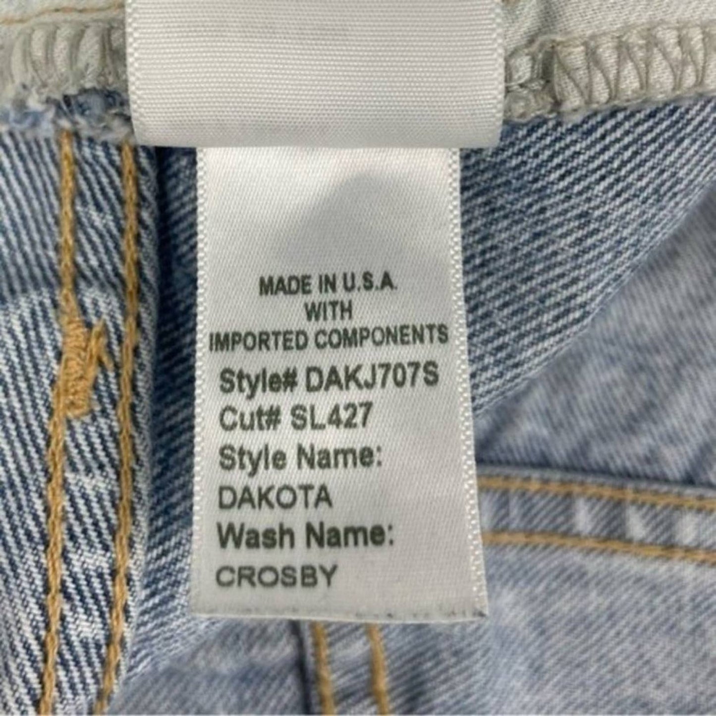 SLVRLAKE Dakota High Rise Relaxed Fit Crosby Light Acid Wash Denim Blue Jeans Size 26