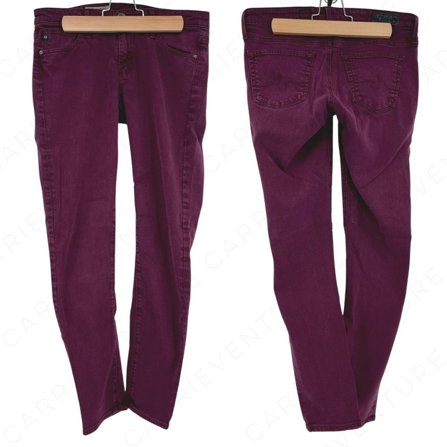 AG Adriano Goldschmied The Stevie Ankle Slim Straight Leg Purple Plum Jeans Size 27