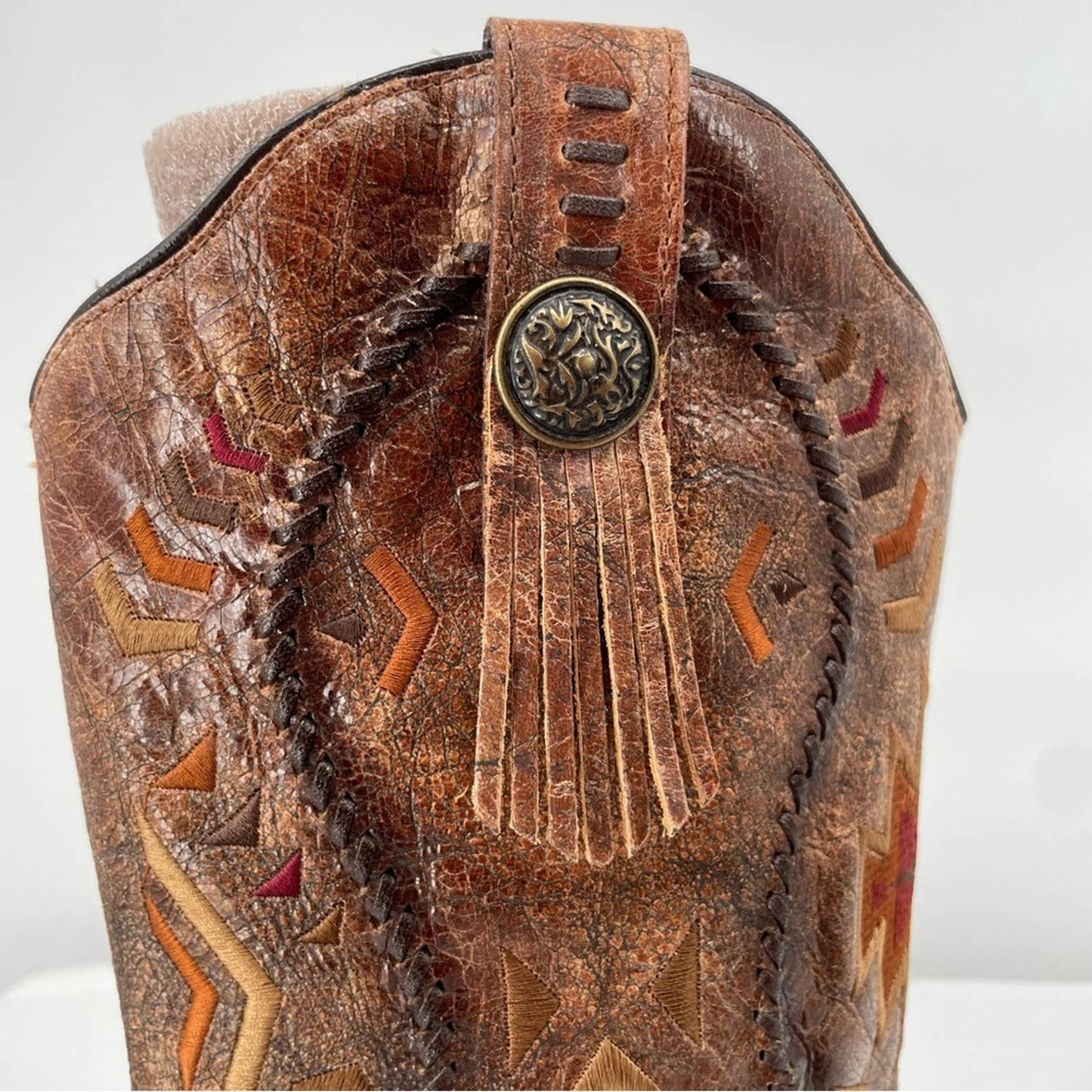 Corral Cowboy Boots Cowgirl Western Southwest Style Embroidered Leather C2872 Size 8