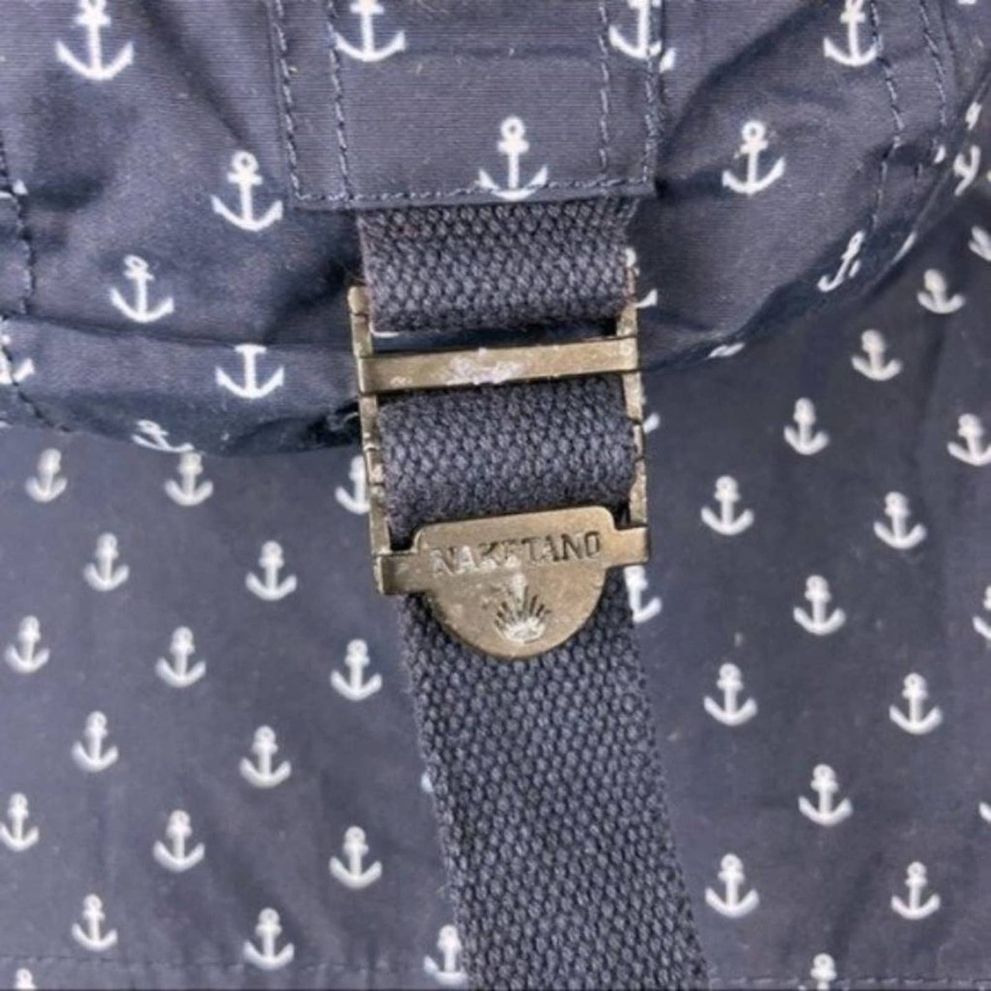 Naketano Navy Blue White Anchor Print Parka Jacket Herr Schlapp Von Schwanz Size S