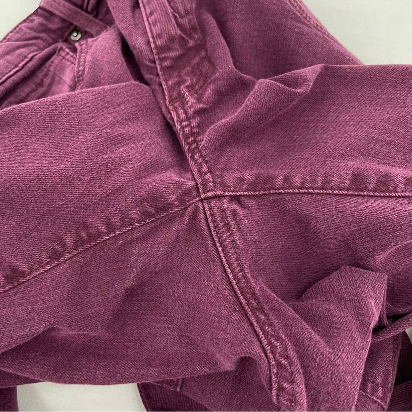 AG Adriano Goldschmied The Stevie Ankle Slim Straight Leg Purple Plum Jeans Size 27