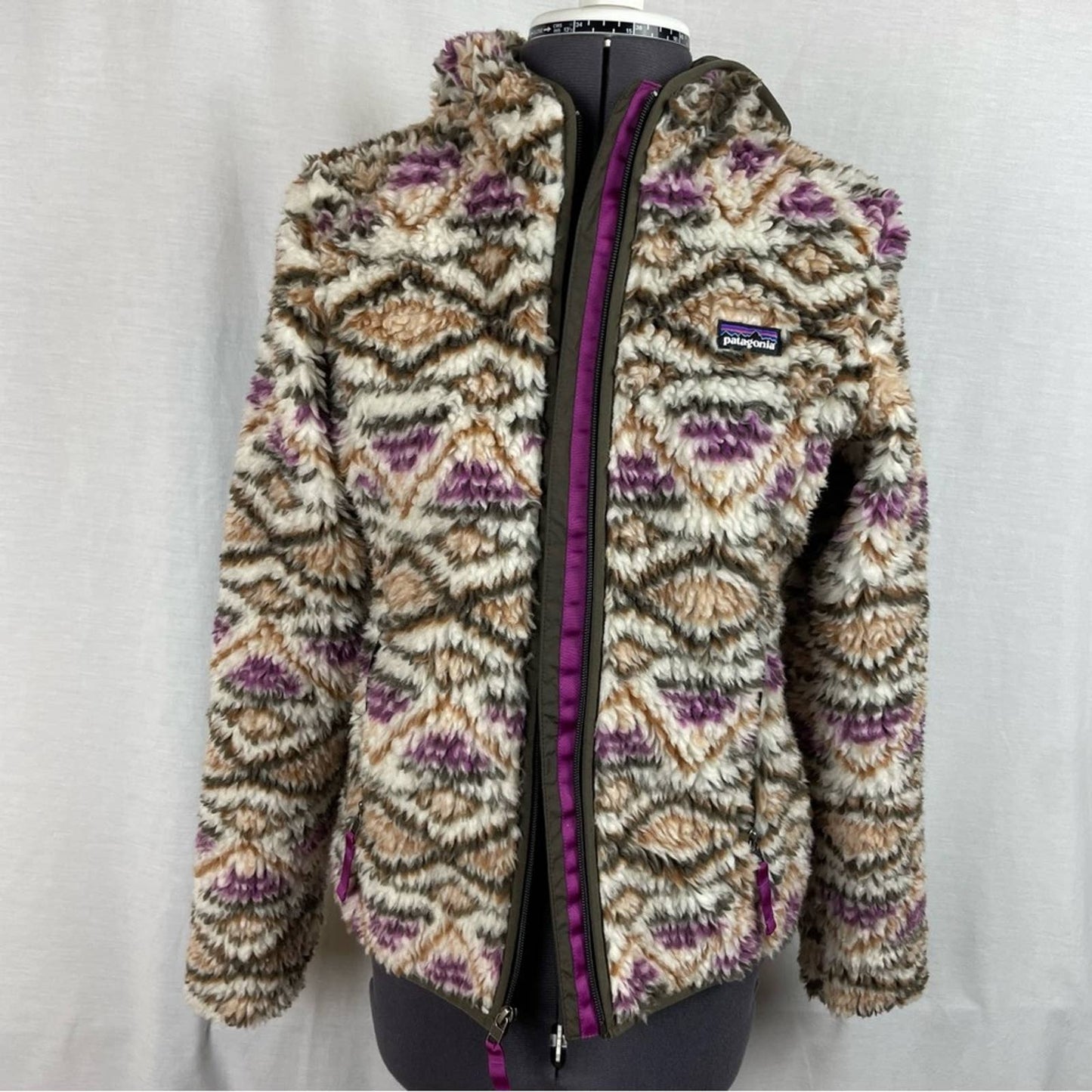 Patagonia Retro-X Cardigan Deep Pile Fleece Hoody Jacket Aiyana Raw Linen Aztec Size S