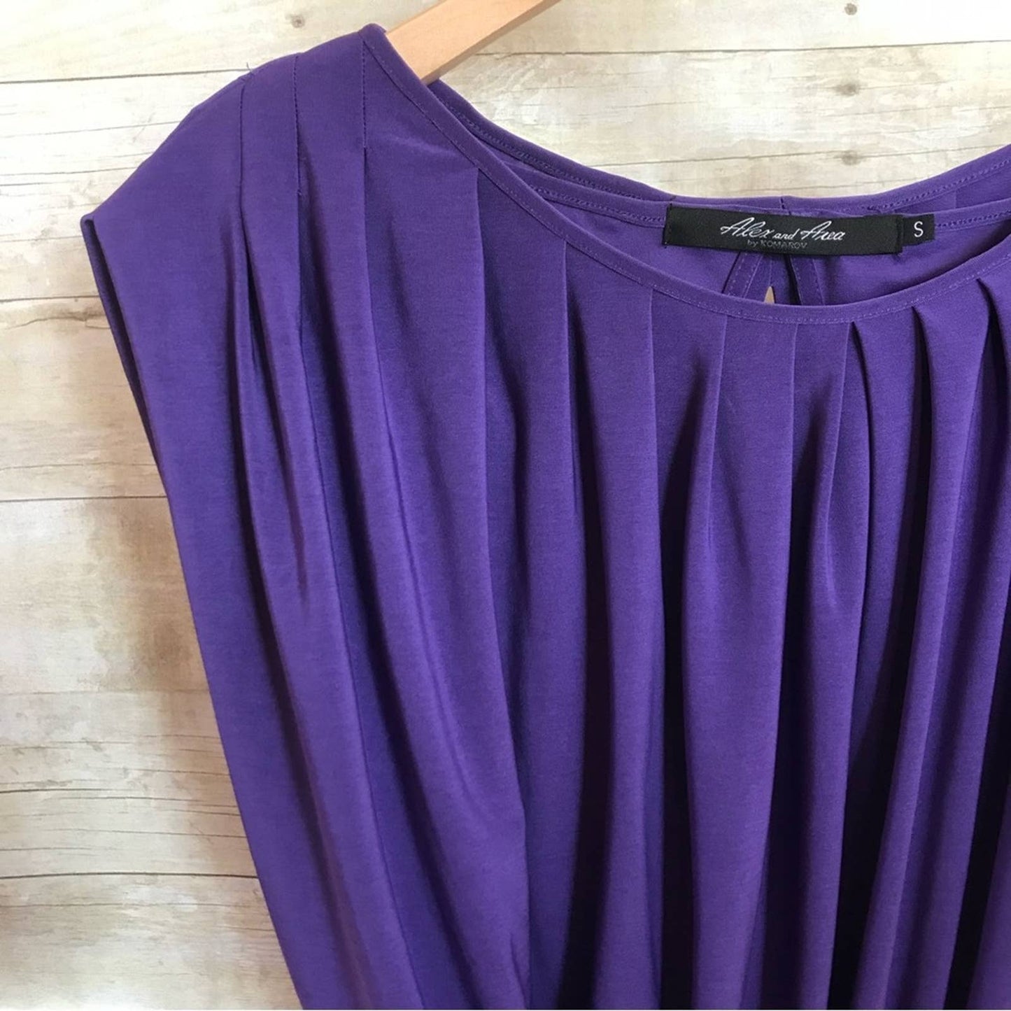 NWT Alex & Ava by Komarov Cocktail Party Dress Purple Draped Style Tie Waist Size S