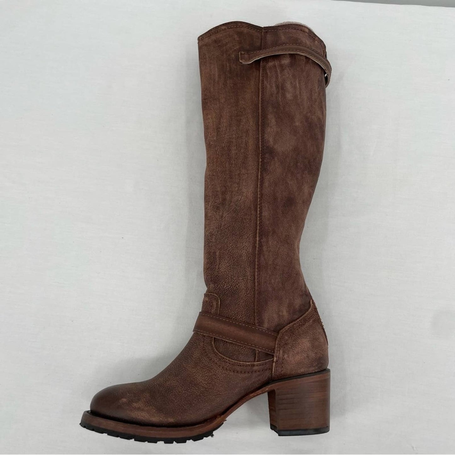 Freebird by Steven Cody Brown Distressed Leather Slouchy Engineer Pirate Boot Size 7