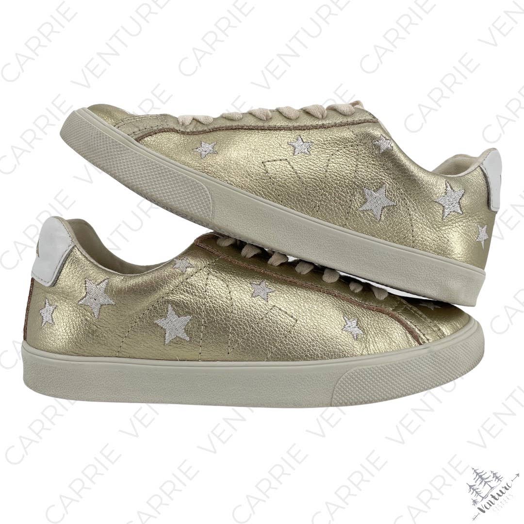 Madewell x Veja Esplar Low Sneakers White Star Embroidery Gold Leather Size 6 | EU 37