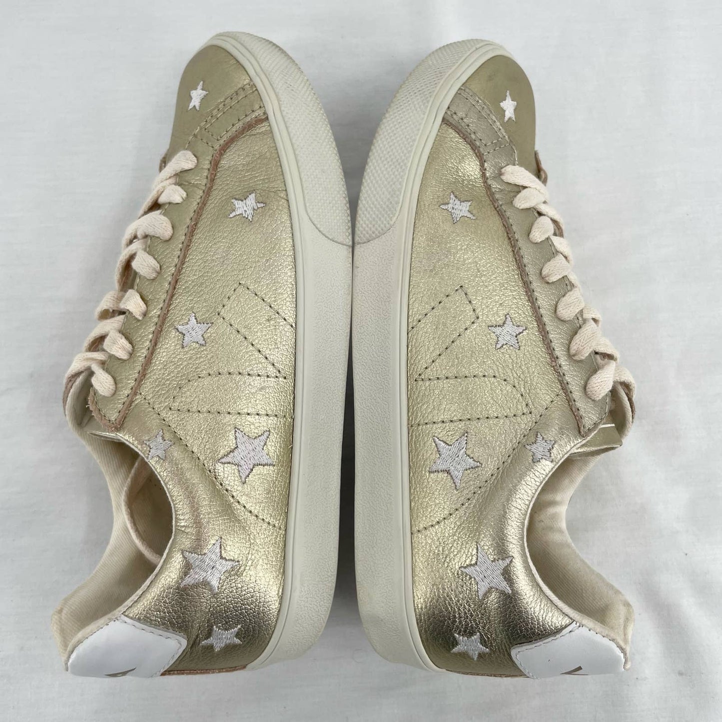 Madewell x Veja Esplar Low Sneakers White Star Embroidery Gold Leather Size 6 | EU 37