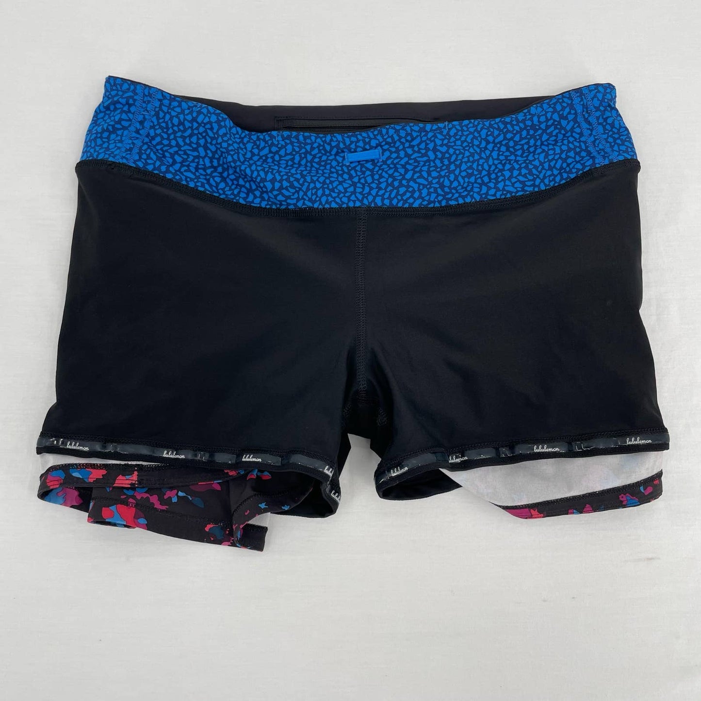 Lululemon Pace Rival II Dandy Digie Multi Black Pink Blue Print Athletic Skirt Size 8