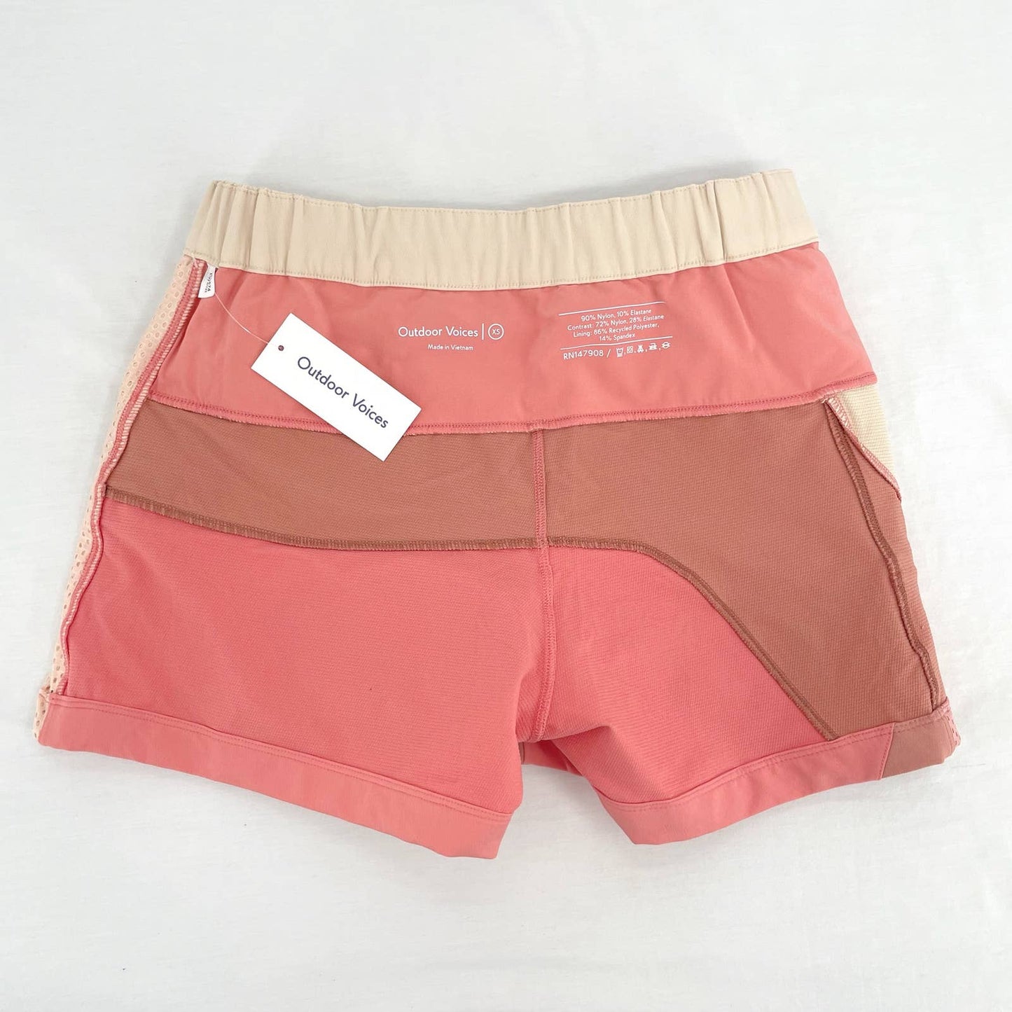 NEW Outdoor Voices RecTrek 3” Colorblock Skort Pink Cream Hiking Active Skirt Size XS
