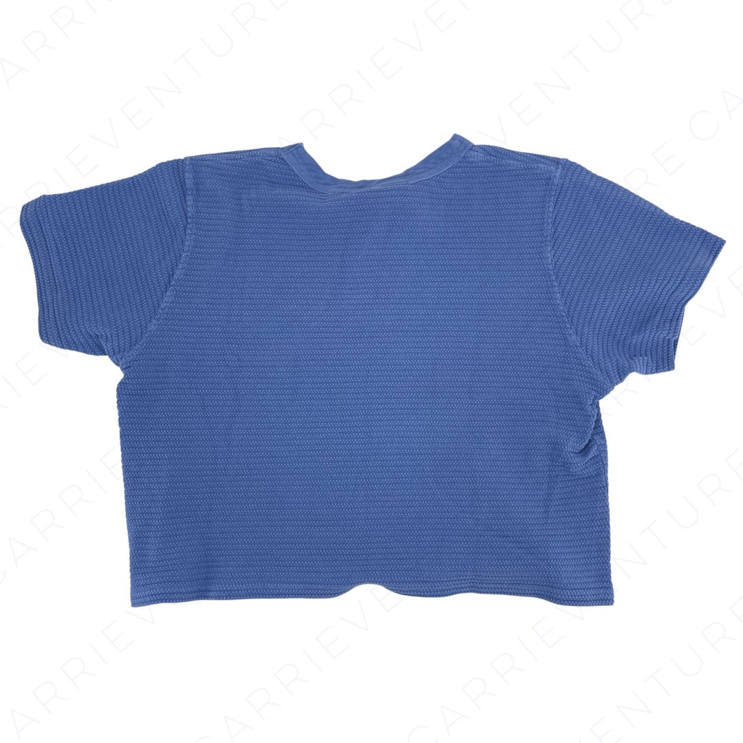 Big Bud Press Honeycomb Crop Tee Cornflower Blue Cropped Cotton Short Sleeve Unisex Size M