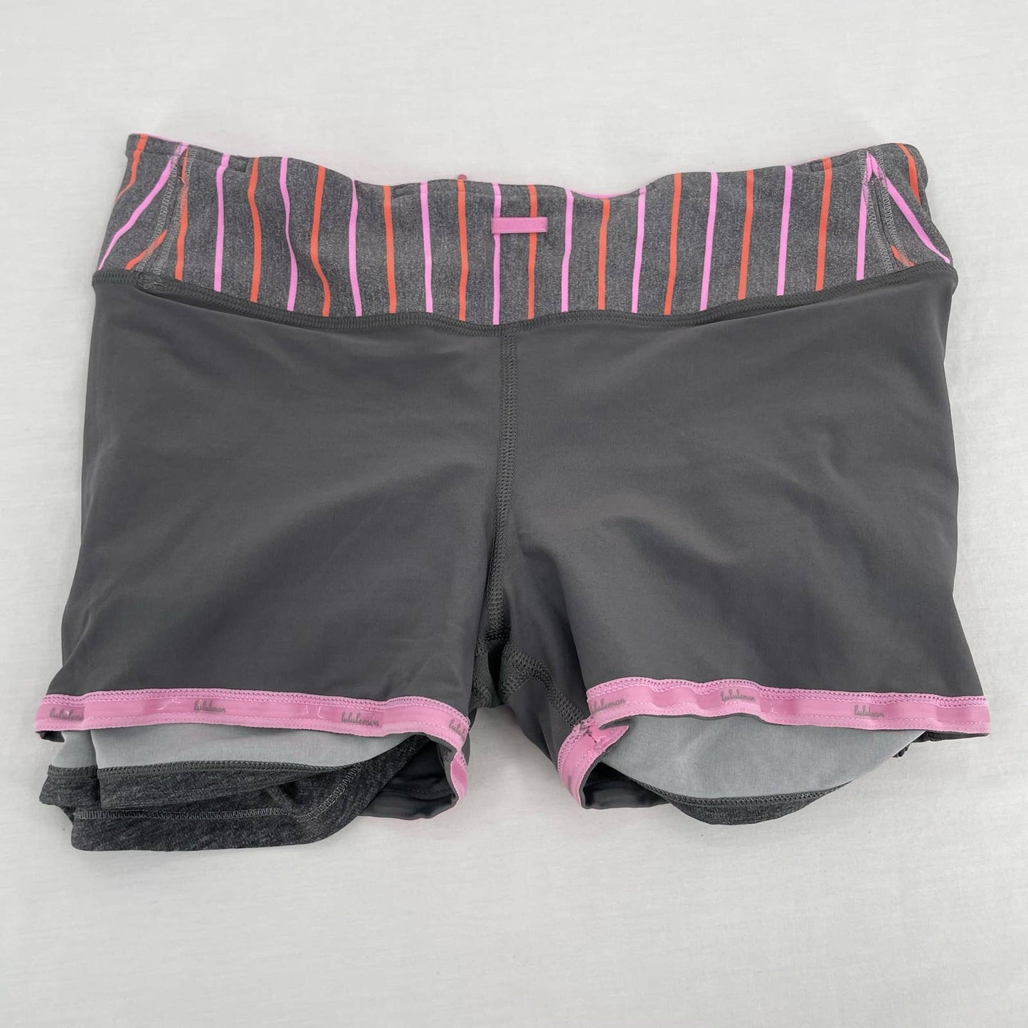 Lululemon Pace Rival II Skirt Heathered Deep Coal Tennis Skort Gray Grey Pink Size 6