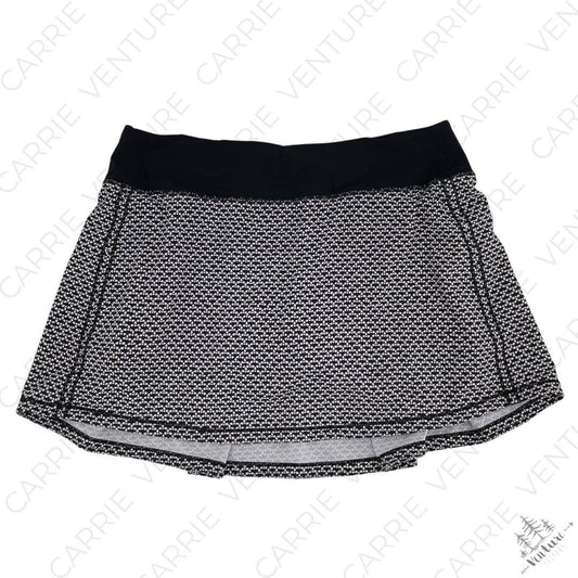 Lululemon Tall Pace Rival Skirt Monochromic Black White Pattern Active Skort Size 8