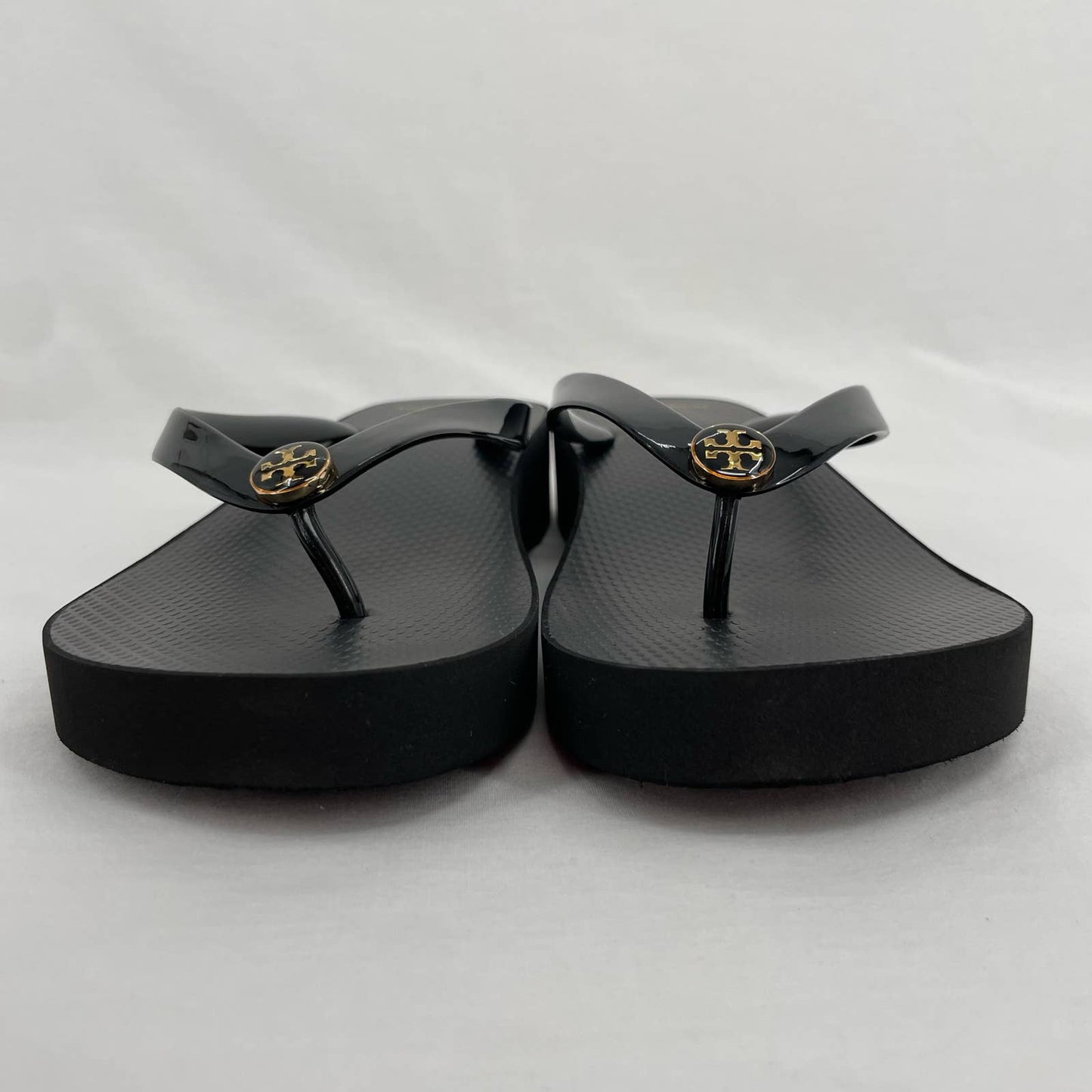 Tory Burch Cut Out Wedge Flip Flop Black Platform Thong Sandals Summer Beach Size 11