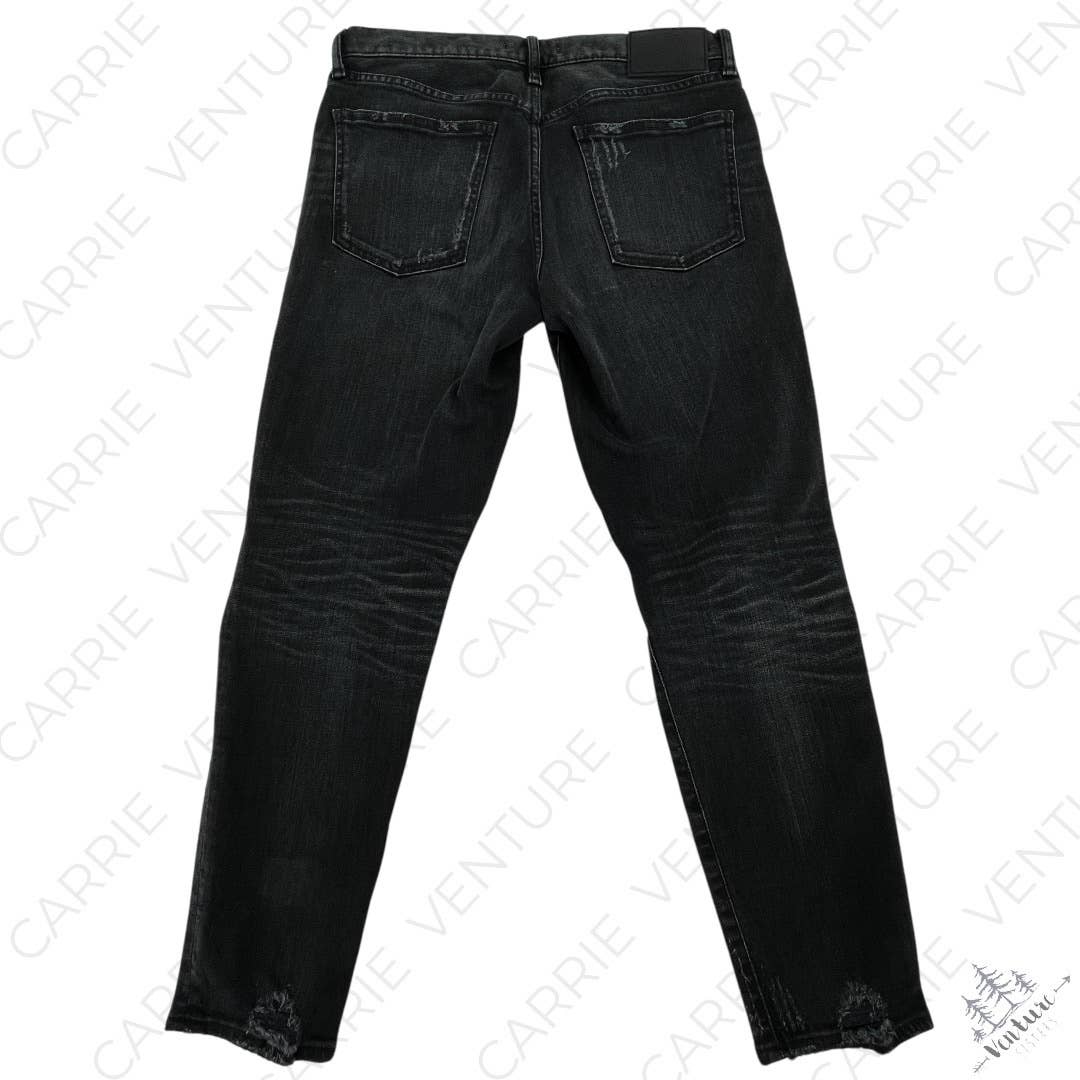 Moussy Vintage Black Jeans Distressed Straight Style 025EAC12-1220-1 Size 29