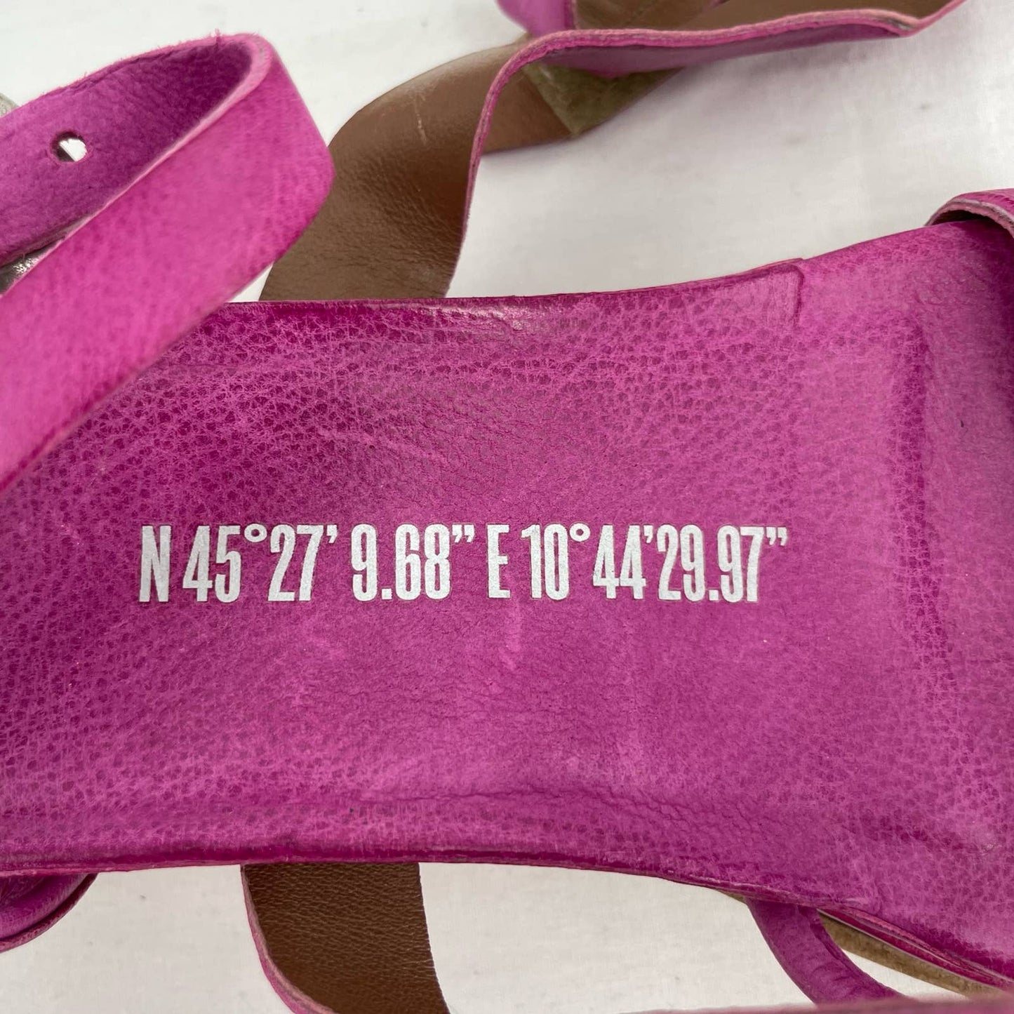 A.S.98 AS98 Labo Hot Pink Fuchsia Leather Wrap Platform Gladiator Sandals Size EU 39