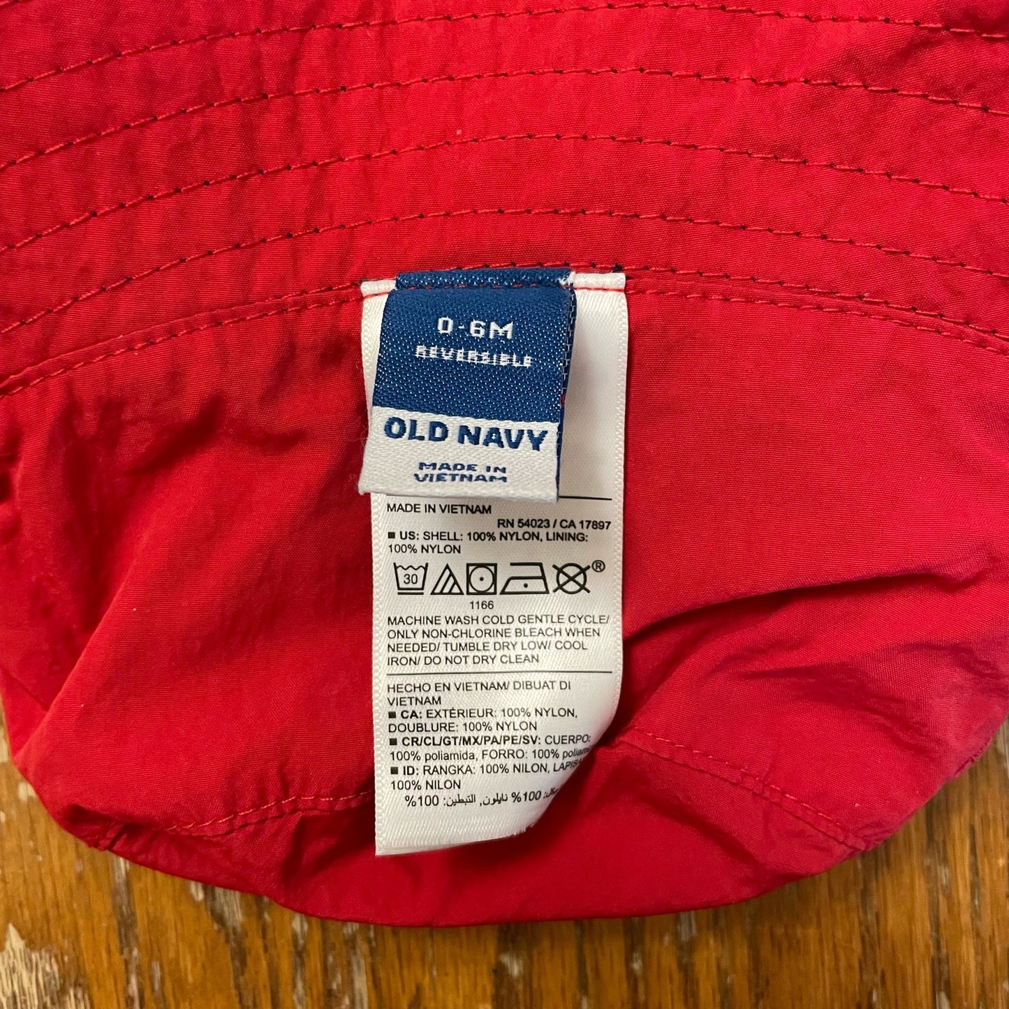 Old Navy Bucket Hat Reversible Navy Blue Red Summer Memorial Day 4th of July 0-6