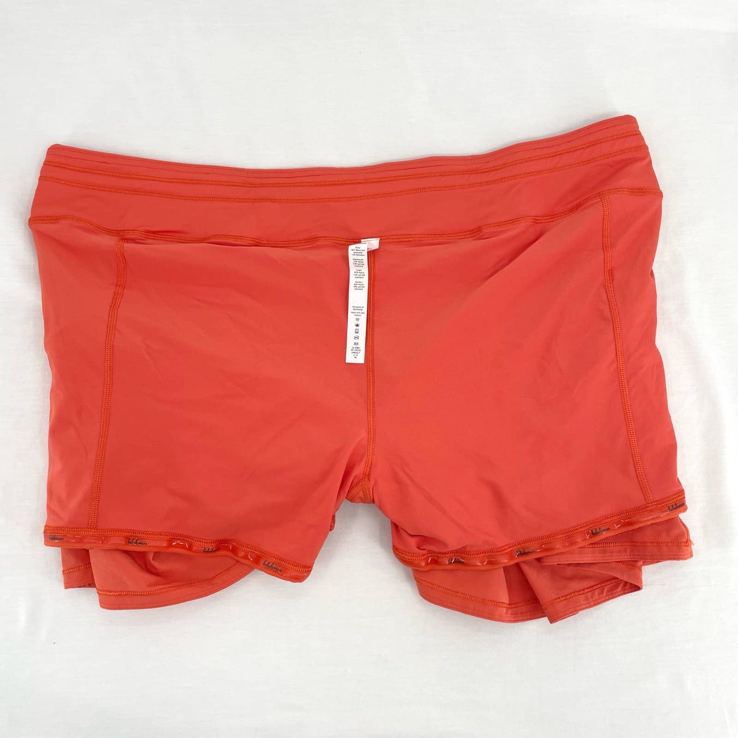 Lululemon Tall Pace Rival Active Skirt Skort Warm Coral Orange Pleats Tennis Size 18
