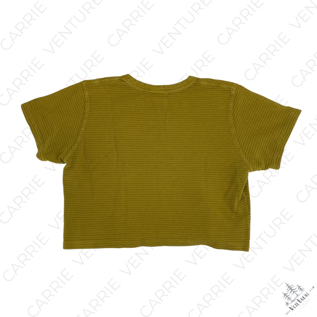 Big Bud Press Honeycomb Crop Tee Olive Green Short Sleeve Cropped Cotton Top Unisex Size M