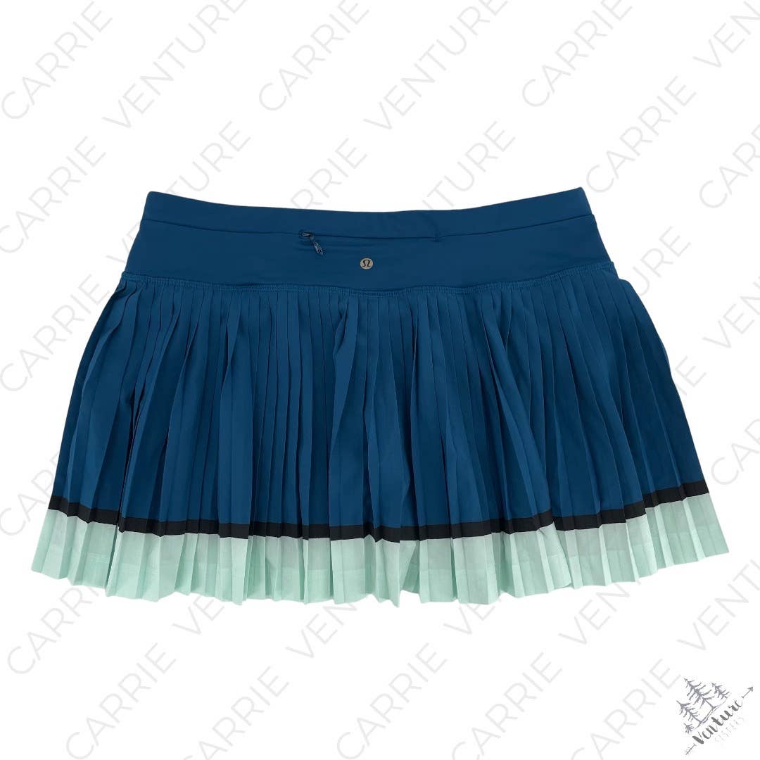 Lululemon Pleat to Street II Blue Aqua Poseidon Sea Mist Skirt Skort Ballerina Size 6