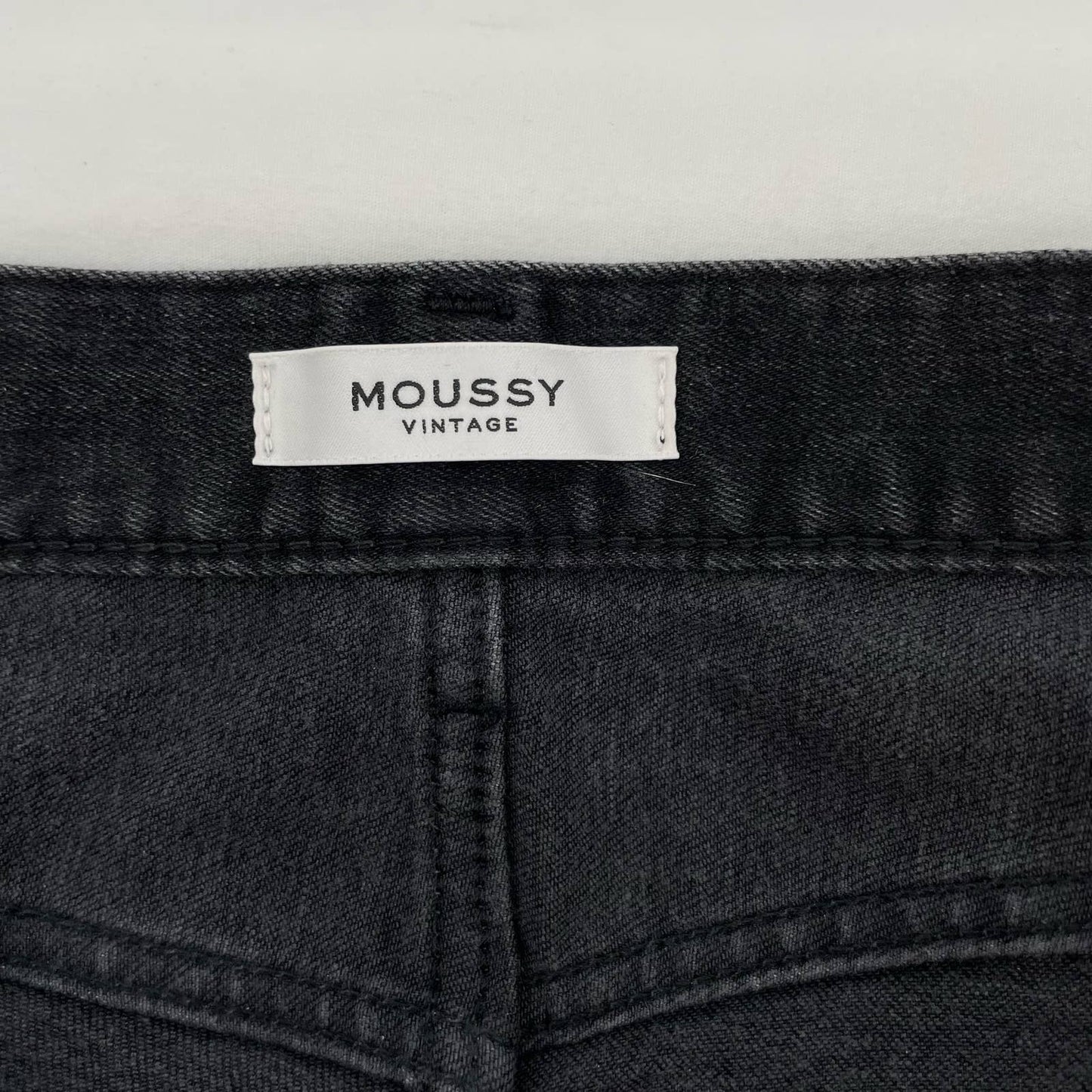 Moussy Vintage Black Jeans Distressed Straight Style 025EAC12-1220-1 Size 29