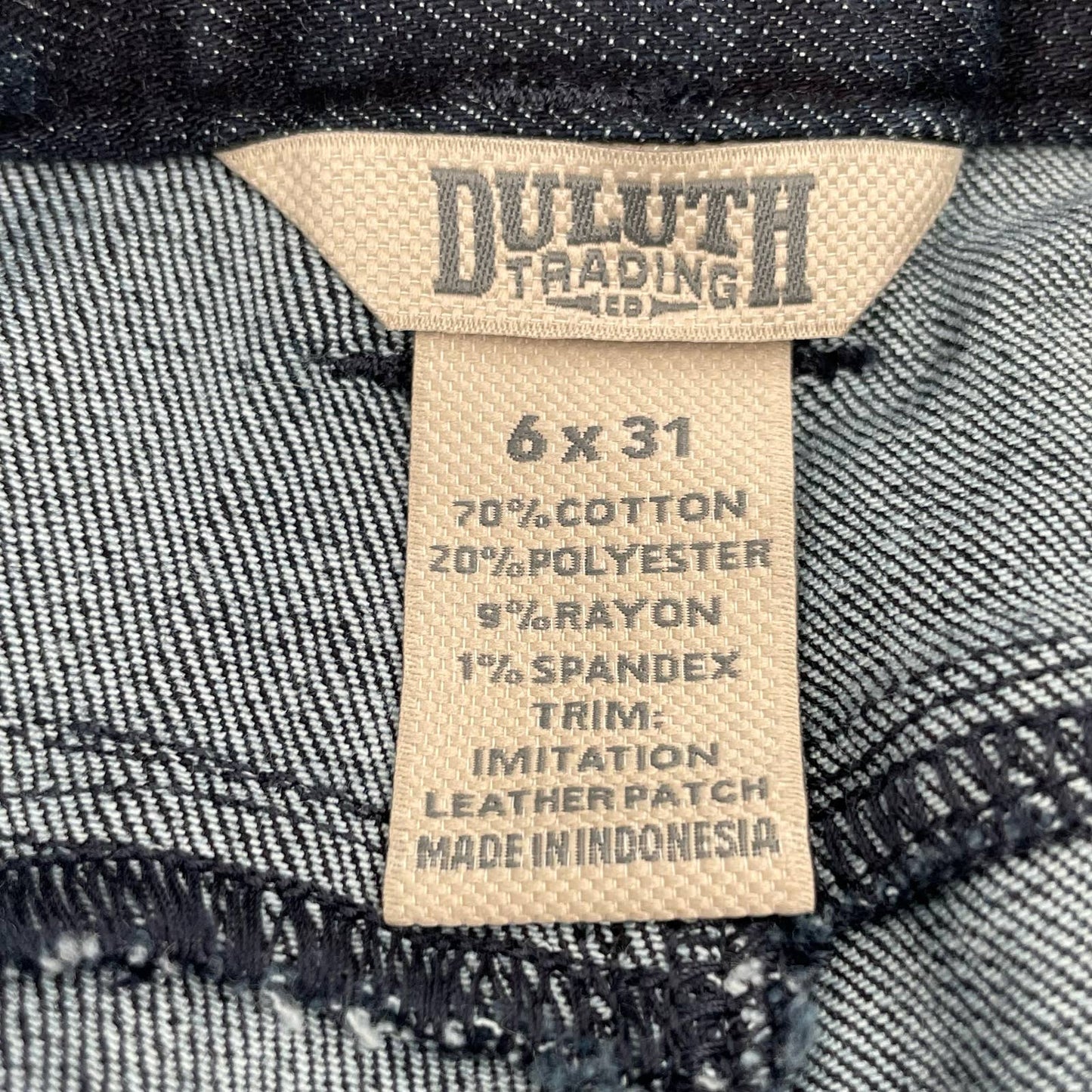 Duluth Trading Work Jeans Double Flex Double-Chapped Bootcut Dark Blue Size 6/31