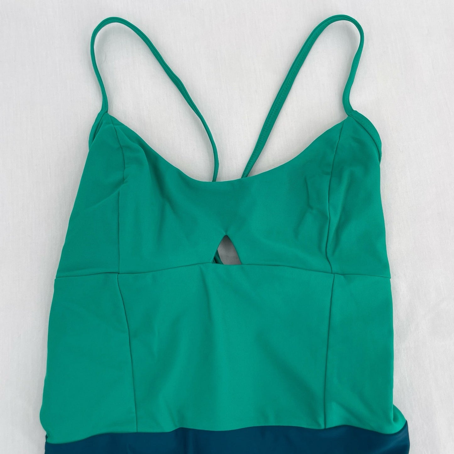 Summersalt The Swan Dive Green Teal Seaglass Seaweed Keyhole One Piece Swimsuit, Size 2
