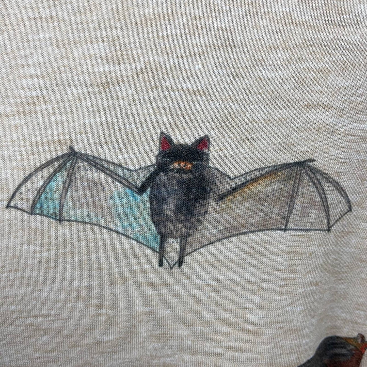 NEW ModCloth Pepaloves Bat’ll Do Bat Print Mini Dress Long Sleeve Halloween Fall Size L
