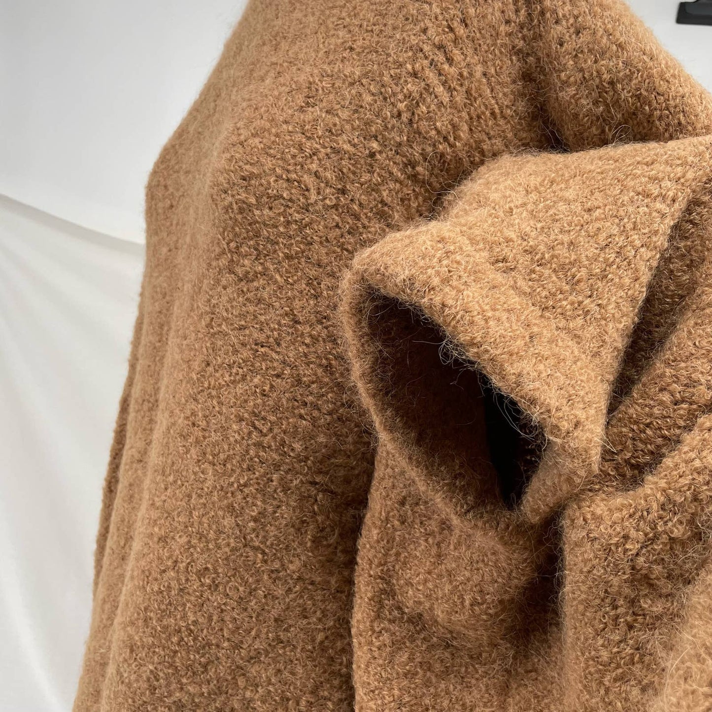 Lauren Manoogian Horizontal Poncho Camel Tan Oversized Alpaca Wool Blend One Size