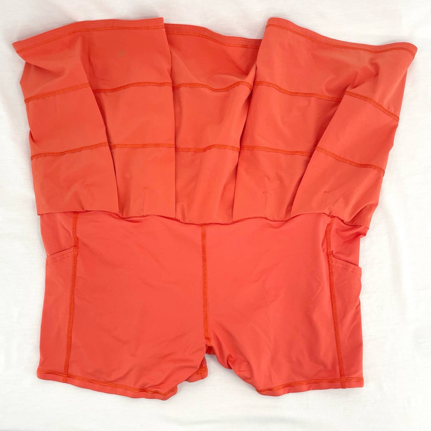 Lululemon Tall Pace Rival Active Skirt Skort Warm Coral Orange Pleats Tennis Size 18